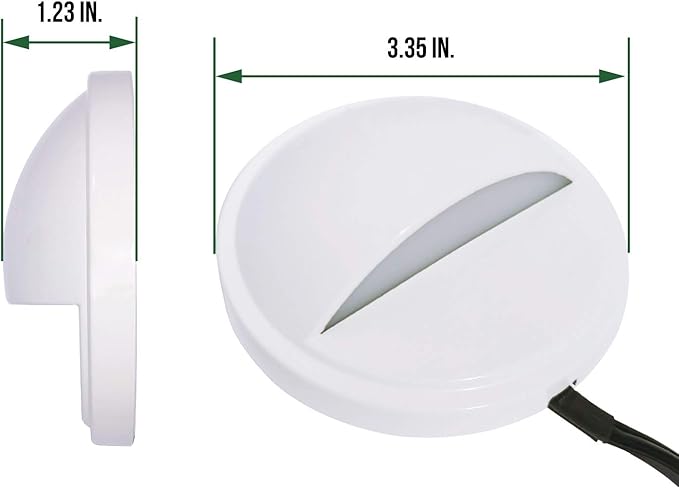 GKOLED Landscape Deck Light, Low Voltage 12V AC/DC Outdoor Patio Lighting, LED 2W Step Light, Die-Casting Aluminium with Glossy White Powder Coated Finish, 3000K, 6 Pack