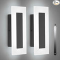 LMQNINE Modern Dimmable LED Wall Sconces Set of Two with 10%-100% Brightness Wall Light 9W 6000K Acrylic Black Wall Sconces Wall Lighting for Bedroom Living Room Hallway Staircase Corridor