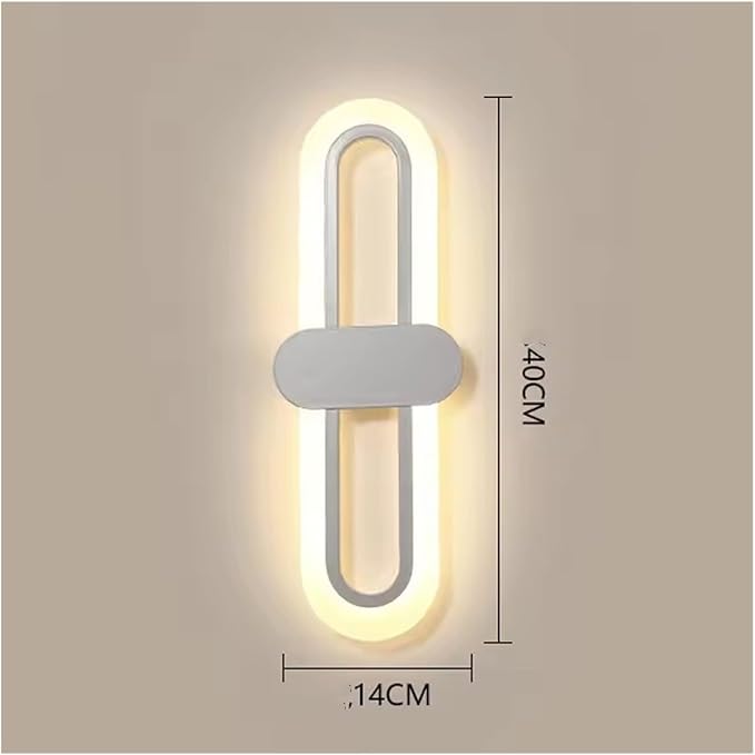 Bedroom Bedside Modern Minimalist Living Room Background Wall Led Three-Color Light-Changing Wall Lamp Simple Aisle Balcony Lamp(White,Warm White (2700-3500K))
