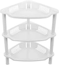 Cabilock 3-Tier Plastic Storage Rack Small Shelves Organizer for Bathroom Kitchen Desk Corner Shelf Stand No-Tool Assembly Compact Space Saving 13.38X11.02X8.26 Inches