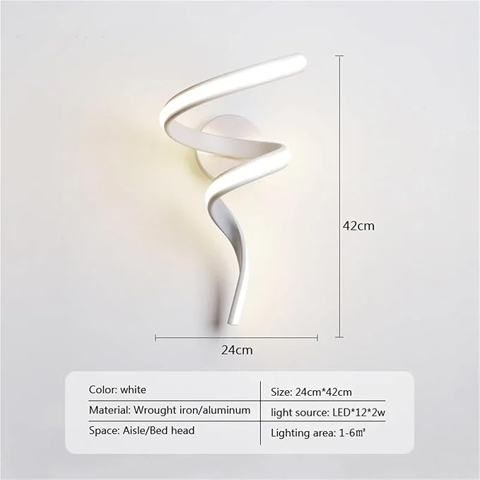 Modern Minimalist LED Wall Lamp Home Indoor Decor Wall Sconce for Living Room Bedroom Bedside Lustres Backgroud Light Decoration(Cool White,A-White)