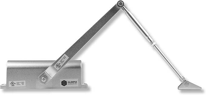 Alupac Automatic Door Closer #963 for Comercial or Residencial UL Listed, Heavy-Duty for Commercial & Residential Doors (88–143 lbs) | Adjustable Closing Speed, Non-Handed, Easy Installation (Silver)