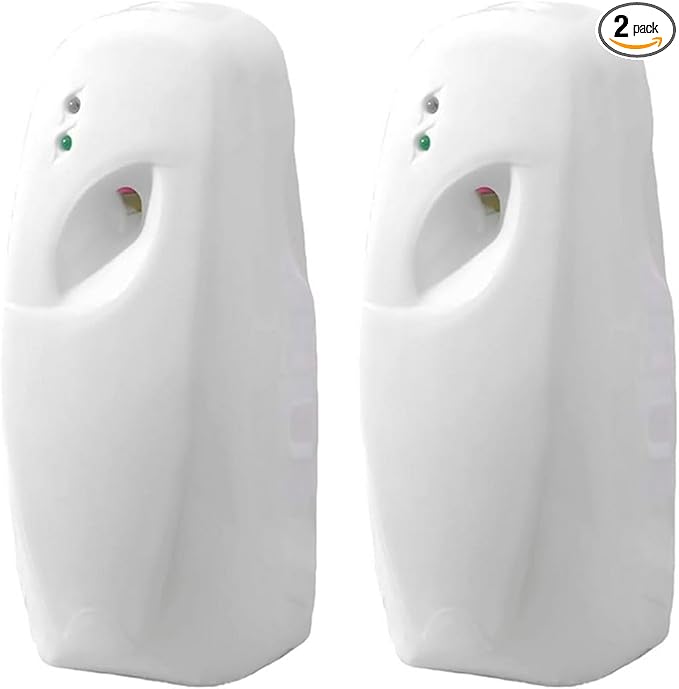 2pcs Automatic Air Freshener Spray Dispenser Commercial and Home Use Wall Mounted or Free Standing Adjustable Fragrance Aerosol Sprayer for Bathroom Hotel Office and Public Area (2pcs)