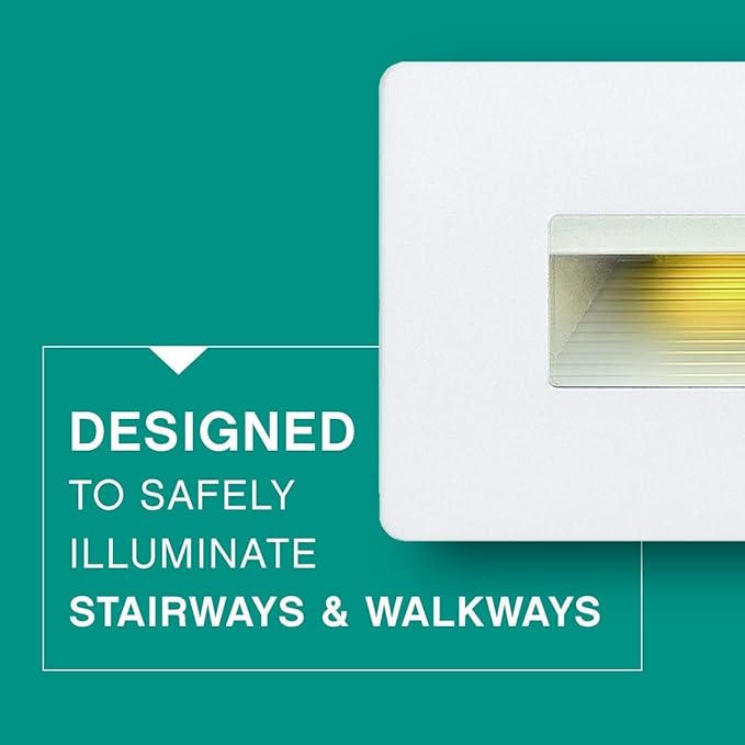 Hinkley Landscape Lighting Luna Horizontal 12v Step Light, Low-Voltage, 2700K, Fits Standard Gang Junction Box, Integrated LED, Satin White
