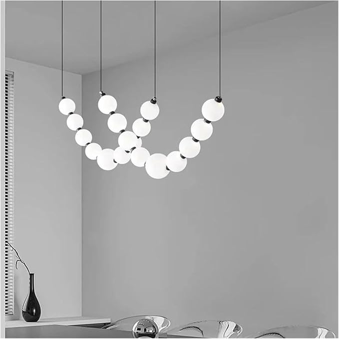Modern Home Decor Led Lights Pendant Light Lamps for Living Room Chandeliers for Dining Room Hanging Light Indoor Lighting(RC Remote dimming,2 String 18 Heads)