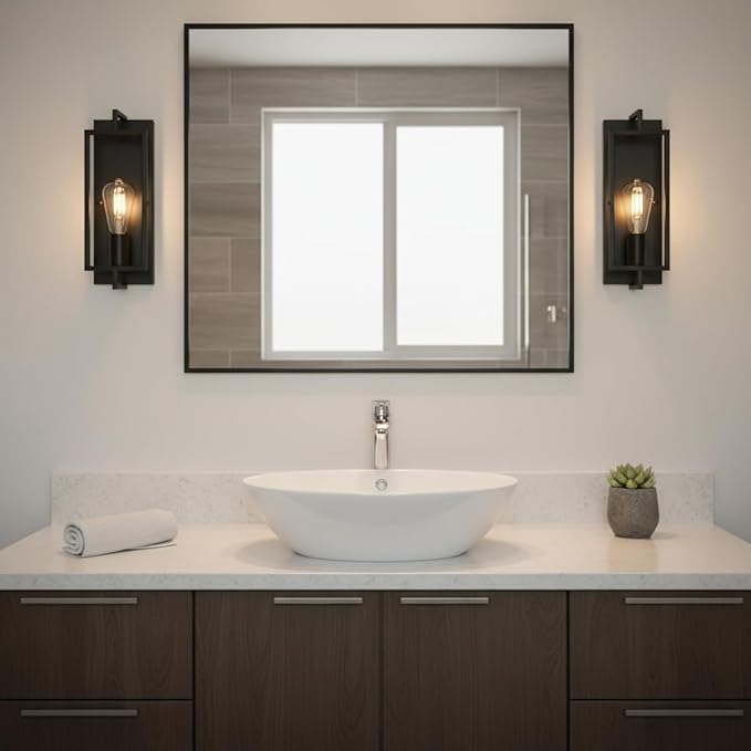 Single Light Black Bathroom Vanity Light Fixtures, Industrial Modern Wall Sconce Lighting for Hallway Bedroom Kitchen