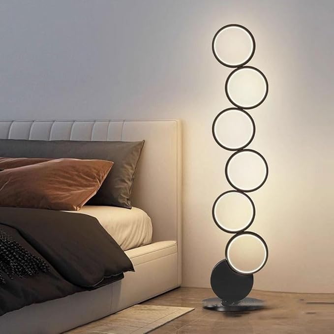 Corner Floor Lamp Modern Minimalist New Full Spectrum Room Study Desk Lamp Floor Creative Hollow Ring Atmosphere