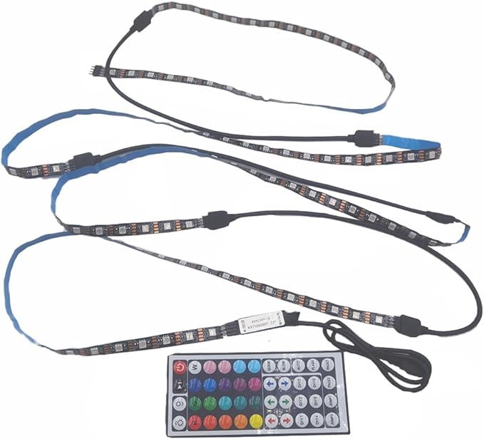 5V 5050 RGB LED Strip Light USB with 44key Remote Control 4 Pre-Cut 1.64ft/6.56ft Lights Tape TV Backlights Holiday Decoration Black PCB