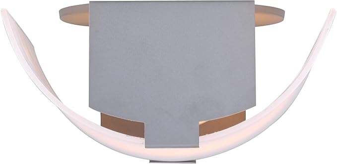 Canarm 1-Light Wall Sconce, Frosted Glass Shade with Gray Accents, Low-Profile Transitional Wall Lighting for Bedroom, Hallway or Living Room