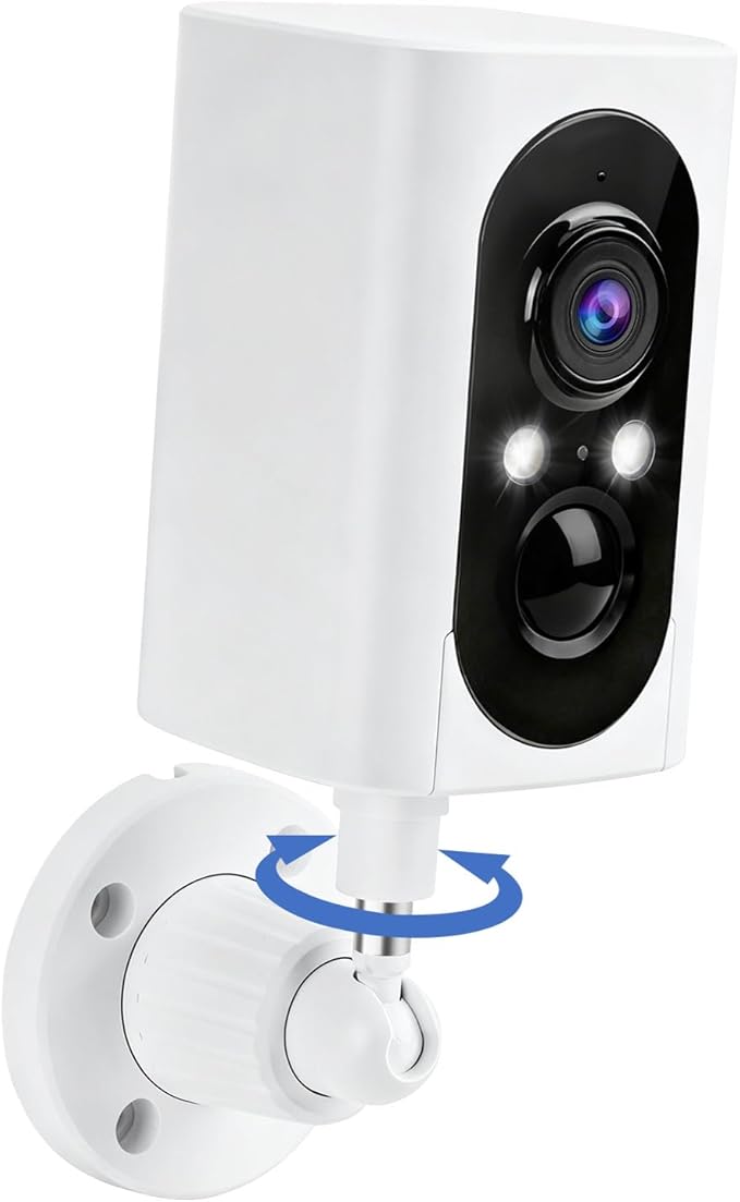 Security Cameras Wireless Outdoor 355° Pan Rotating 2K Color Night Vision Cameras for Home Security WiFi Battery Outdoor Camera Motion Detection 2-Way Talk IP65 Spotlight Siren SD/Cloud Storage