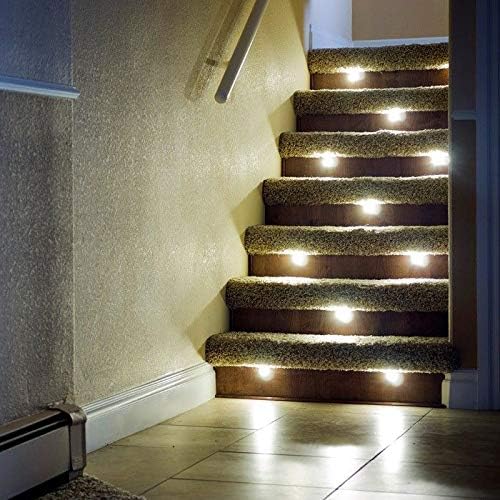 DEKOR LED Recessed Stair Lights Step Lighting for Indoor Outdoor Use (Antique Metal Black, Add-On 4 Pack)