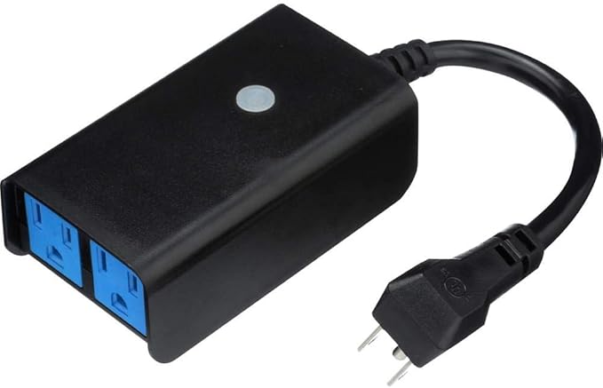 Westek SMARTPLUG2A WiFi Enabled 2-Outlet Outdoor Plug-in Timer, Black
