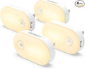 Lyridz Plug-in Night Light with Motion Sensor, 1-120 LM Stepless Adjustable Brightness LED Nightlights for Bathroom, Bedroom, Hallway, Stairs, Garage, Toilet, 4 Pack