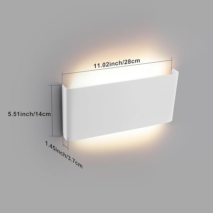 11"Modern LED vanity light,15W Dimmable 5 CCT (3000K-6500K) Adjustable Wall Lamp,Up and Down Wall Lighting,Indoor Wall Sconce for Bedroom,Staircase,Hallway,Dressing Table, 1 Pack（White）