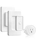 Remote Control Outlet Wireless Wall Switch, Wireless On Off Remote Switch Outlet with Magnetic Base for Light, Lamp, 100ft RF Range, 10A/1250W, Two Switches for One 0utlet W14RC2106