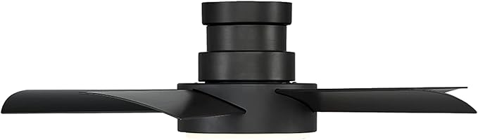 Vox Indoor and Outdoor 5-Blade 38in Smart Flush Mount Ceiling Fan in Matte Black with 2700K LED Light Kit and Remote Control works with Alexa and iOS or Android Modern Forms App