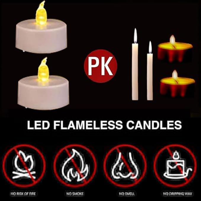 Tea Lights Flameless Battery Operated Candles-200Pack LED Flickering Votive Candle Long Lasting 200 Hours, Realistic and Bright for Seasonal Festive Celebrations Decoration (Warm Yellow)