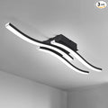 EDISLIVE Modern Dimmable LED Ceiling Light Curved 3 Light 22.5 in Minimalist Flush Mount Ceiling Light Fixture Lamp for Bedroom Foyer Kitchen 6000K 18W Black
