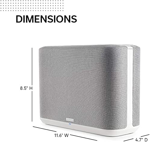 Denon Home 250 Wireless Smart Speaker (White), Bluetooth Wireless, 0.75" Tweeters, 4" Bass Drivers, HEOS Built-in, AirPlay 2, Multi-Room Streaming, Simple Setup, Mid-Size Design