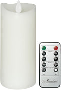 Stonebriar 6 Count White Real Wax 3x8 Flameless LED Pillar Candles with Remote and Timer