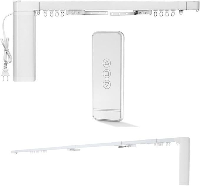 Electric Curtain Track, Retractable Motorized Curtains Rod From 7-17ft, Automatic Curtain Opener with Smart/Manual Control, Smart Curtains System for I-Rrail and U-Rail (For 7-17ft)