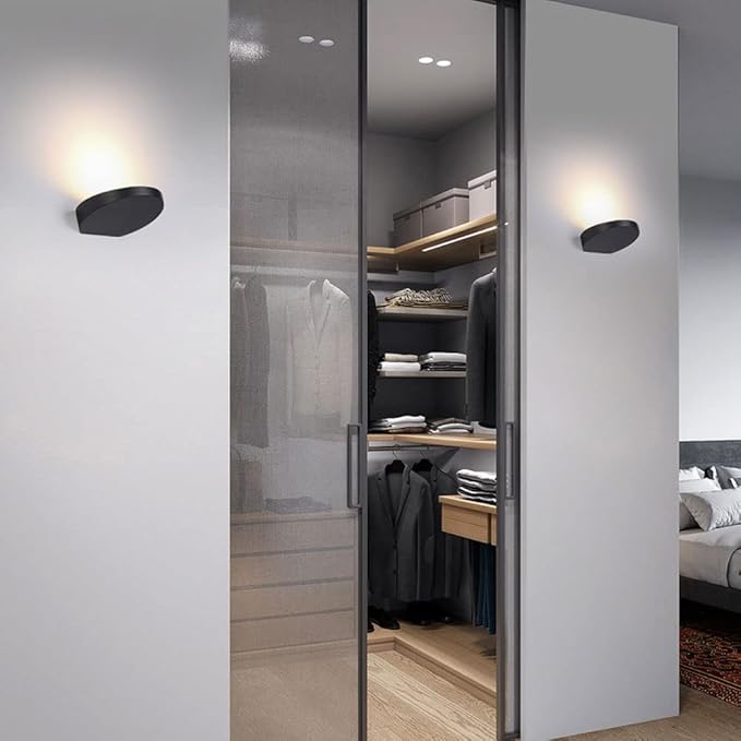 Set of 2 Warm White 3000K LED Wall Sconces - 5W Indoor Stair Lights for Living Room, Bedroom, and Art Gallery