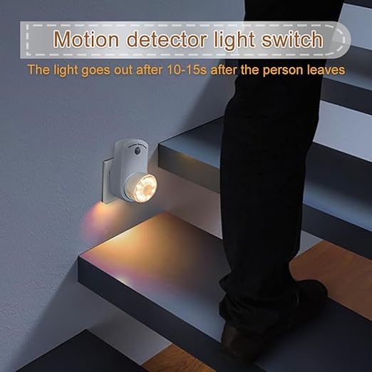 ZORZA 4Pcs Motion Sensor Switch Plug in Motion Sensor Light Socket 120V/60HZ Input 120 Degrees Sensing Range