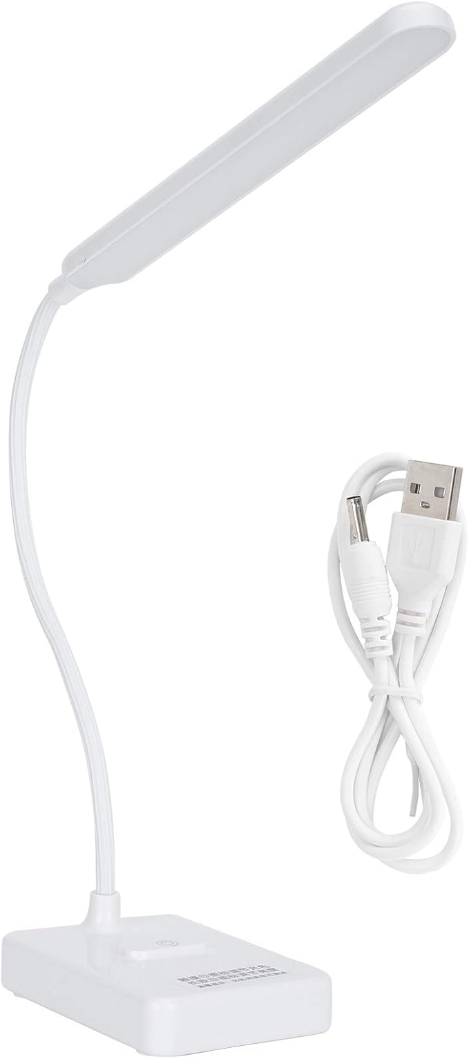 Jeanoko LED Eye Protection Desk Lamp Dimmable USB Charging for Reading Office Home White 22.4 X 4.6in Natural Light, White Light, Warm