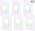 LEONLITE 5CCT 120V LED Step Lights, 3.5W 150LM 5%-100% Dimmable Indoor Outdoor Waterproof Vertical Stair Light, 2700K/3000K/3500K/4000K/5000K Selectable, CRI90, ETL, Aluminum, White, Pack of 6