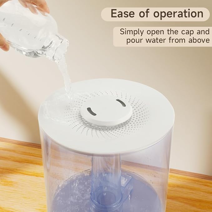 Large Room Humidifier for Bedroom Home 7.8L, Covering 600 ft², Top Fill Cool Mist Ultrasonic Air Humidifier with Essential Oil Diffuser, Whisper Quiet, Dual Mist, 44H Runtime & Timer Function