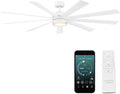 Wynd XL Smart Indoor and Outdoor 9-Blade Ceiling Fan 72in Matte White with 3000K LED Light Kit and Remote Control works with Alexa, Google Assistant, Samsung Things, and iOS or Android App