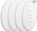 LED Flush Mount Ceiling Lights Dimmable 12Inch 3200LM 24Watt, 3000K 4500K 6000K, Low Profile Surface Mount Super Slim Light Fixtures, Thin Flat LED Panel Lights for Bedroom Bathroom Hallway, 4 Packs