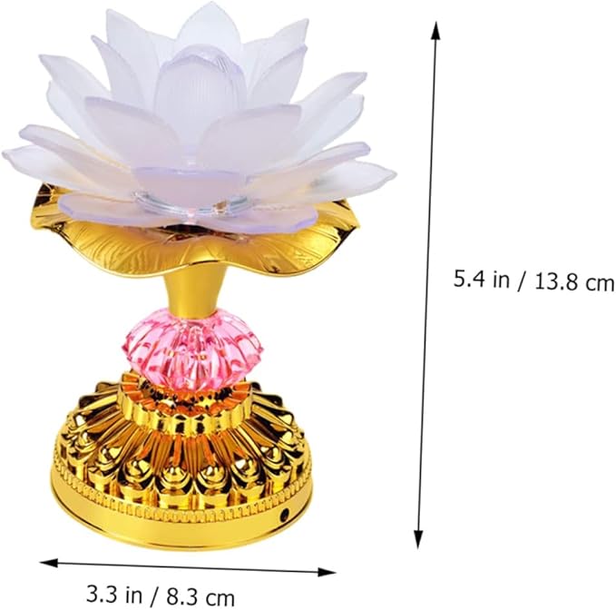 SUPVOX LED Lotus Shaped Lamp Home Decoration Color Changing Desktop Light Buddha Lamp Ornament for Meditation and Spiritual Zen Decor