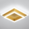 Modern LED Ceiling Lights, Gold Kitchen Ceiling Light, 32W Cool White 6000K Acrylic LED Hallway Ceiling Light Fixtures, Flush Mount Ceiling Lights for Bedroom Dining Room Kitchen Bathroom(Gold)