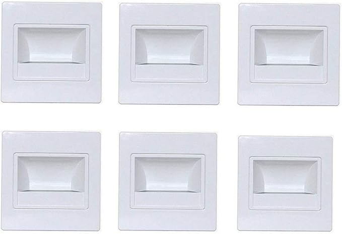 6-Pack LED Corner Wall Lamp 85-265V Embedded LED Stairs Step Night Light LED Stair Wall Lighting for Hallway, Stairs, Closet, Bedroom and More