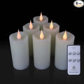 Flickering Flameless Candles with 3D Moving Flame, 6 Pack Battery Operated Candles with Remote Timer, 2" x 4" Ivory Real Wax Pillar Electric LED Candle for Wedding Party
