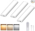 AIBOO Under Counter Lights, 1800mAh Rechargeable Gun Safe Lights Motion Sensor Lights,3 Pack 8 inch Under Cabinet Lighting,3 Color Temperatures Magnetic Closet Lights for Kitchen, Stairs,Wardrobe