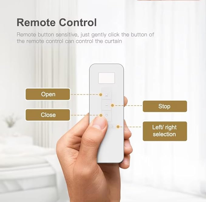 ZigBee Smart Curtain Motor with Retractable Track, Automatic Curtain Opener System 2.5N.m Motorized Drapery Rods Compatible with Alexa/Google Home (2.8-5.2 meters (110.2-204.7 inches) Adjustable)