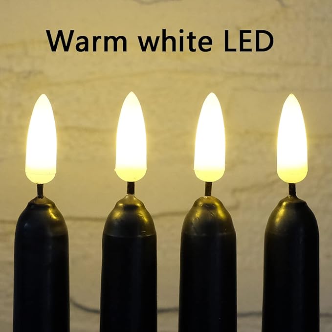 NONNO & ZGF 10 Pack Black 11'' LED Wax Covered Taper Candles with 2 Remote Control, Flameless Battery Operated Decor Candle, Warm White LED