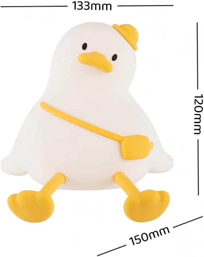 Duck Night Light for Kids,Touch Dimmable,Rechargeable Portable and Squishy Silicone Led Nightlight,Kawaii Gift,Nursery,Toddler,Breastfeeding,Kids Bedroom Decor,Cute Baby Timing Bedside Lamp,Birthday