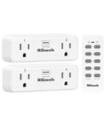 Remote Control Outlet with 4 Independent Control Sockets, WILAWELS Wireless Remote Light Switch for Christmas Tree Lights, String Lights, 15A/1875W/125V, FCC Certified, One Remote for 4 Plugs