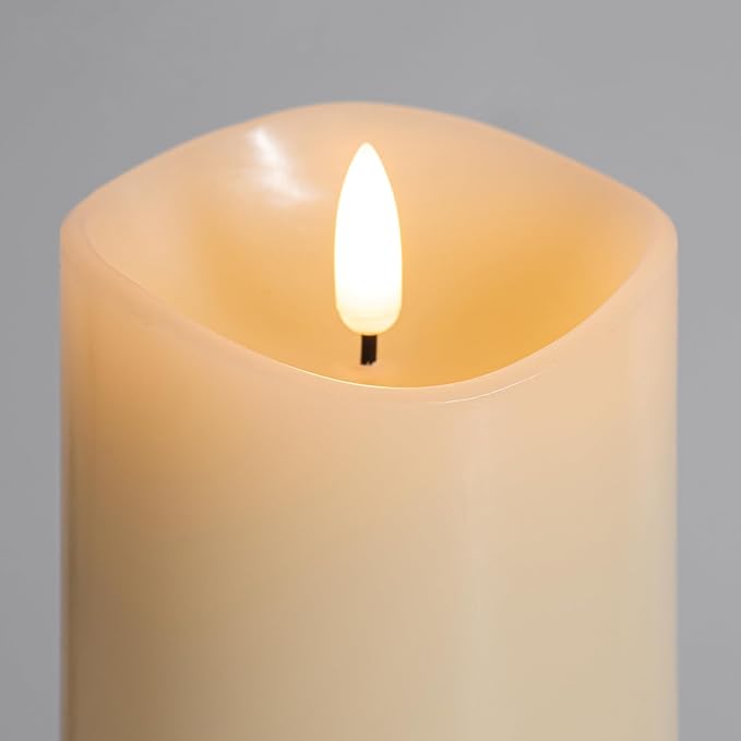 3x4 Inch Battery Operated Candles with Remote, Flickering Flameless Candles with Timer, Real Wax LED Candles for Lanterns Fireplace Dinner Table Centerpieces, Set of 6