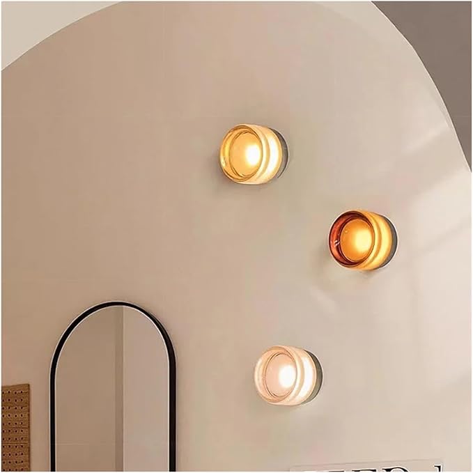 Modern LED Wall Lamp - Amber Jelly Decor Sconces for Living Room, Corridor, Study & Dining Room - Smokey Grey Fixture - Elegant Home Lighting Accent