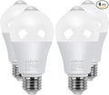 Aukora Motion Sensor Light Bulbs 4-Pack, 12W (100-Watt Equivalent) E26 Motion Activated Dusk to Dawn Security Light Bulb Outdoor/Indoor for Front Door Porch Garage Basement Hallway Closet(Cold White)