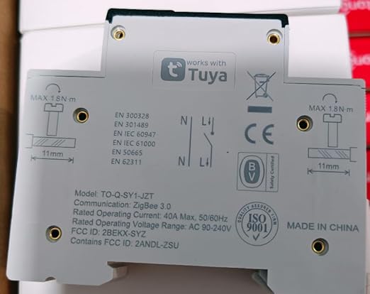 ZigBee DIY Smart Switch 40A| DIN Rail Switch| 1P+N 90-240VAC| Real-time Power Monitoring| Remote Control and Set Timer for Home Automation| Support Tuya/Smart Life| Voice Control| FCC Certified