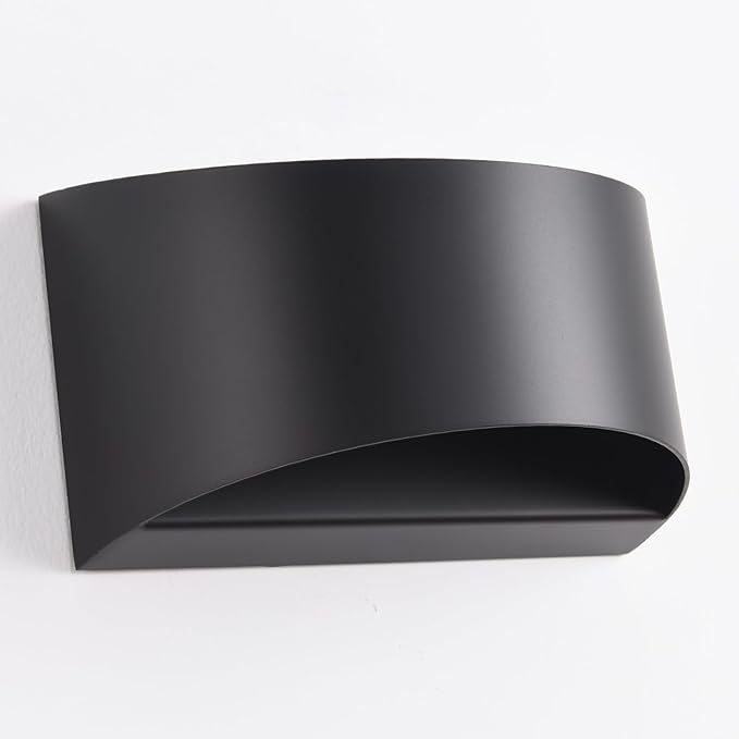 Black Modern LED Wall Sconces Set of Two Hardwired Wall Sconces Indoor Up and Down Wall Mount Light Hardwired Indoor Wall Lights(Bulb not Included)