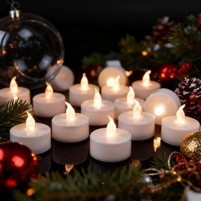 YIWER Flameless Tea Lights Candles - Realistic LED Flickering Operated Tea Lights Battery Tealights Long Lasting Electric Fake Candles in Warm White 200pcs Decoration for Party and Gifts Ideas