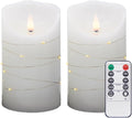 Flameless LED Candles, Realistic Flickering Flame, Set of Multiple (White, Set of 2 (5 Inch))