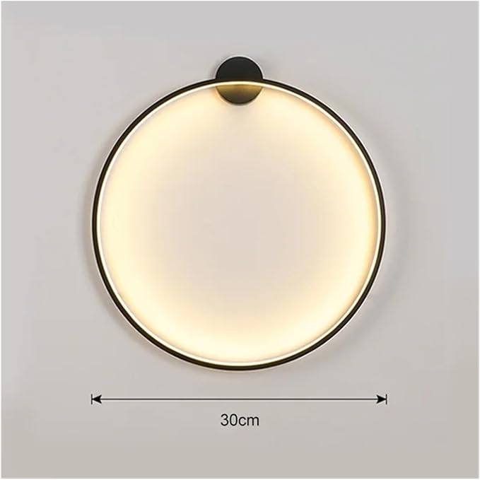Wiring-Free Living Room Sofa Background Wall Decoration - Minimalist Bedroom lamp Ring Art Atmosphere Wall Light,Kitchen Island (3 Colors 30cm A)