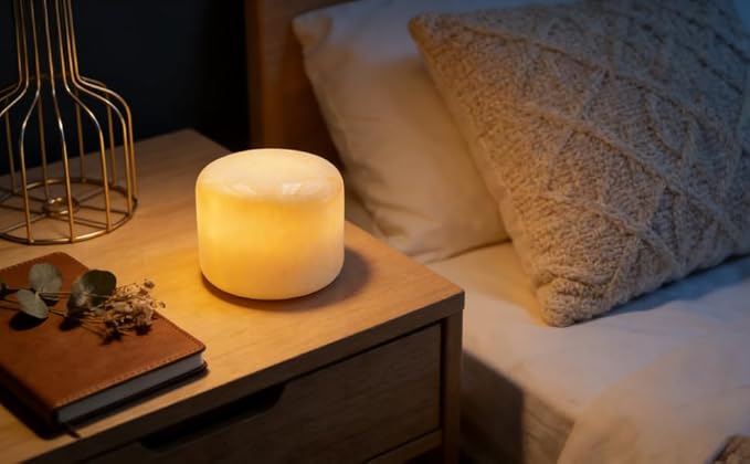 Marble Lamp Night Light Touch Bedside Table Lamp for Bedroom,Type-C Rechargeable Small Desk Bedside Small Lamps,Eye Caring Dimmable LED Ambient lamp (Peach Jade)